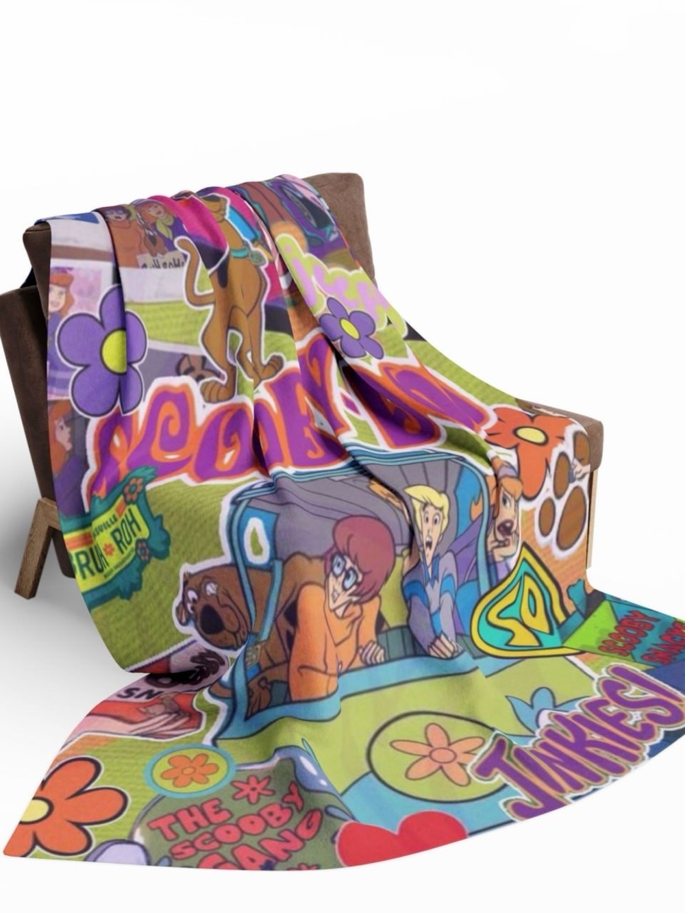 Scooby-Doo flannel Blanket - Multicolor Retro Graphic